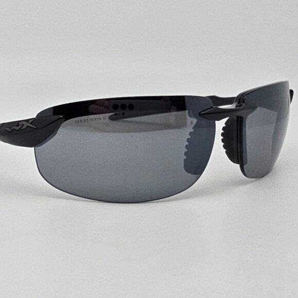 Wiley X Tobi Black Frame Polarized Grey Silver Flash Mirror Lens Sunglasses 62mm main image 11